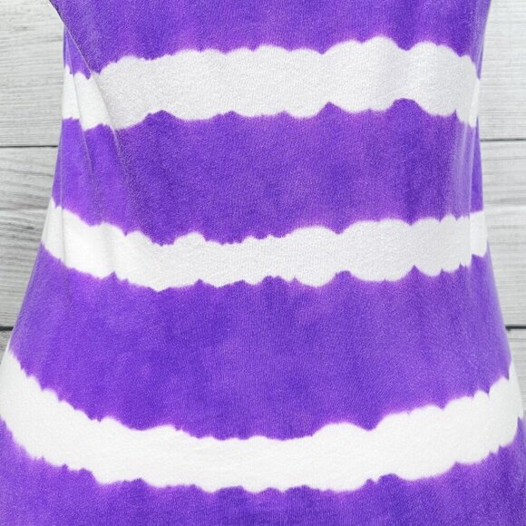 Kirra Dip Dye Tank Top | Purple & White Stripe | Scoop Neck | Medium | Y2K - Picture 6 of 12